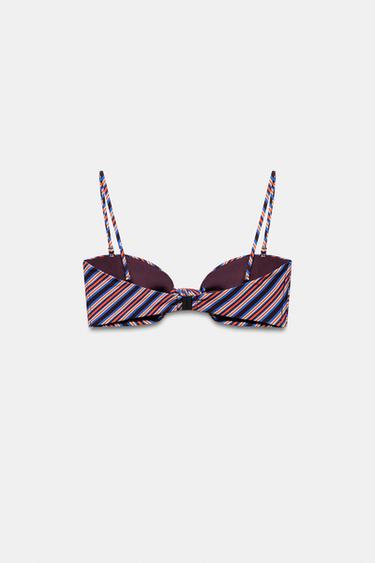 STRIPED KNOT BIKINI TOP - Blue by Zara - Image 6