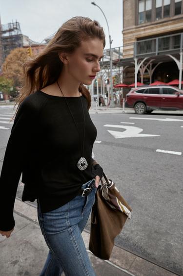 PULL EN MAILLE FINE - Noir de Zara - Image 3