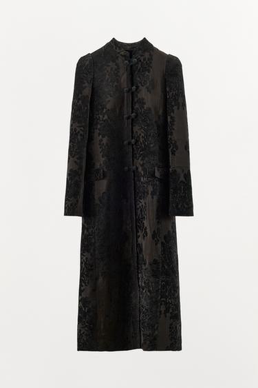 ZW COLLECTION LIMITED EDITION JACQUARD VELVET COAT - Black by Zara