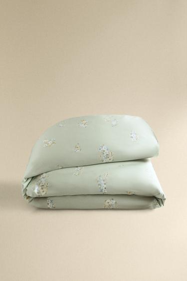COUETTE SATIN FLEURS SAUVAGES - Vert de Zara - Image 4