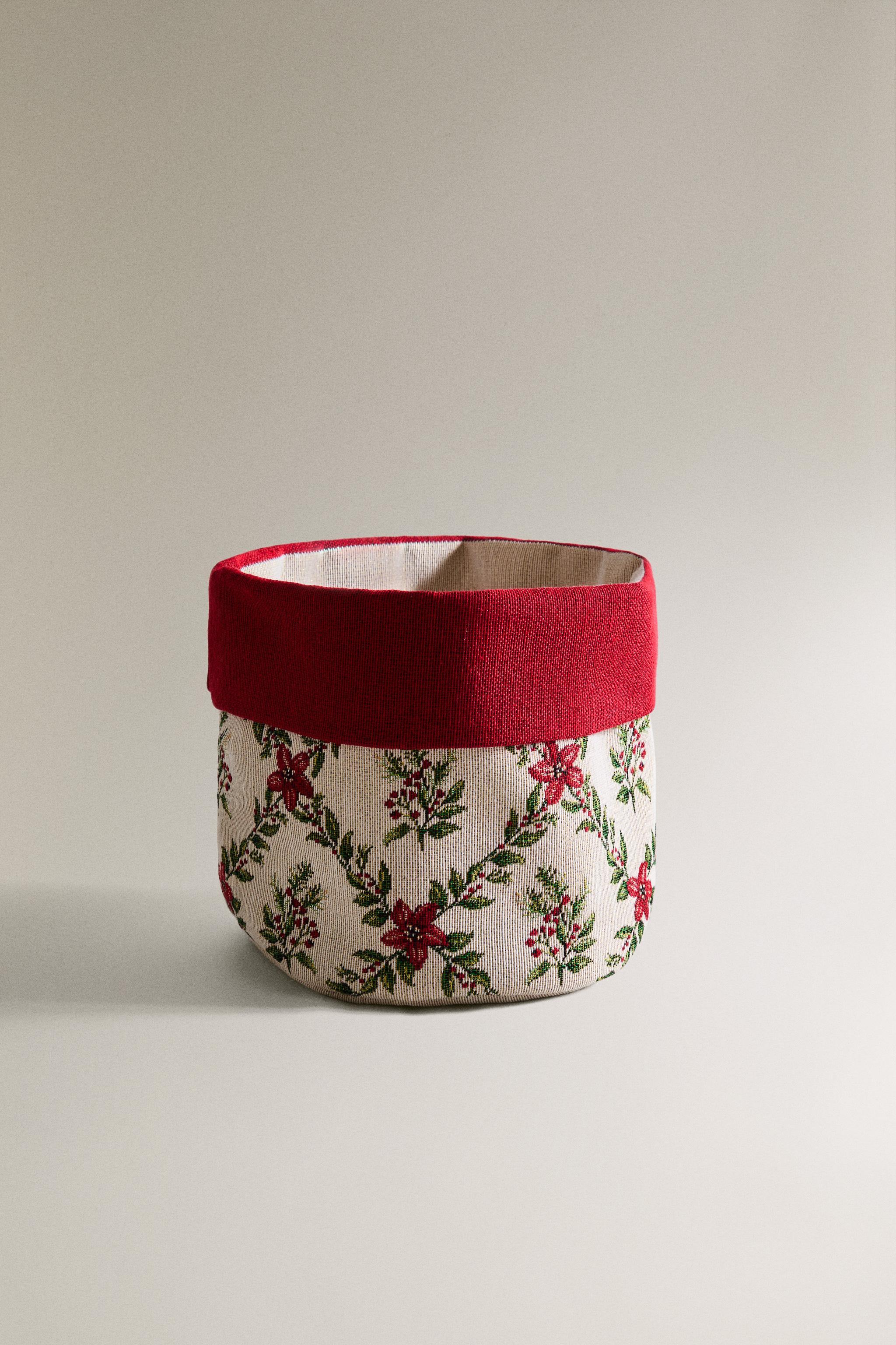 CHRISTMAS FLORAL BREAD BASKET