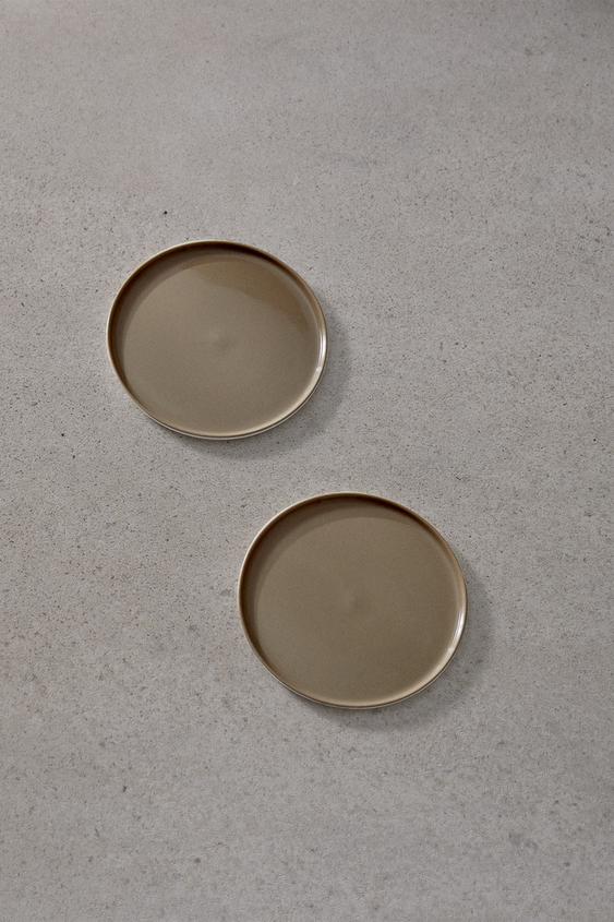 SET OF 2 PLATE S Brown / White ZARA United States