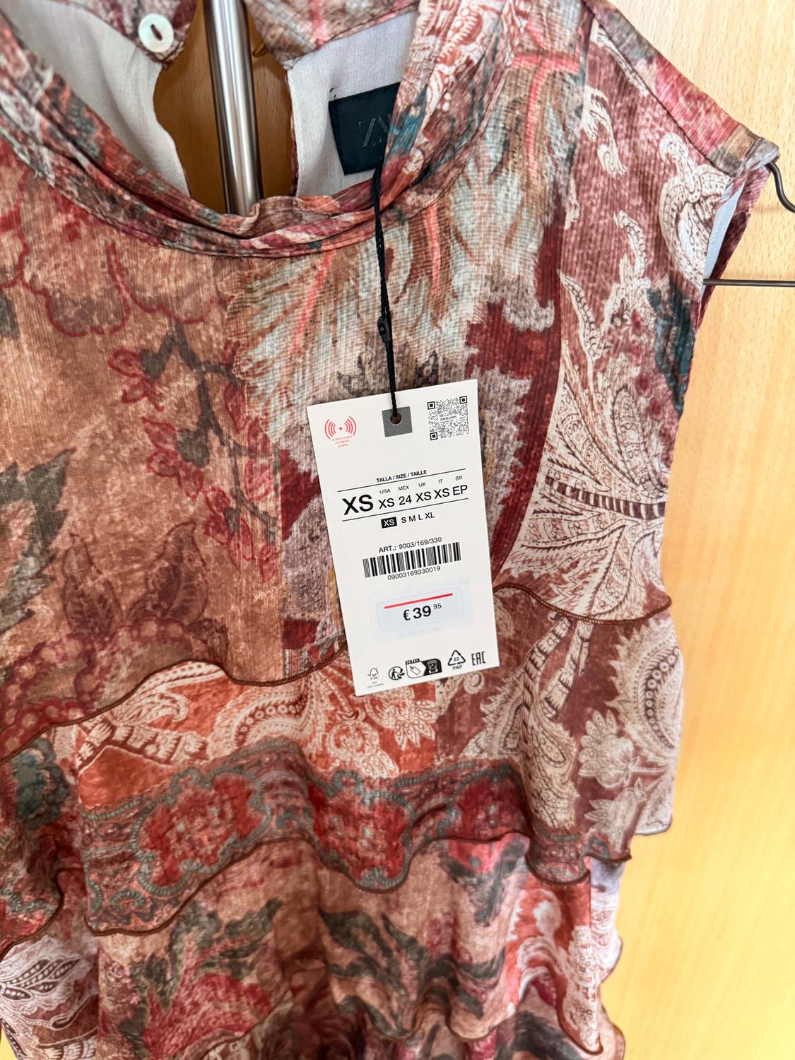 RUFFLED PRINTED MINI DRESS - Image 3