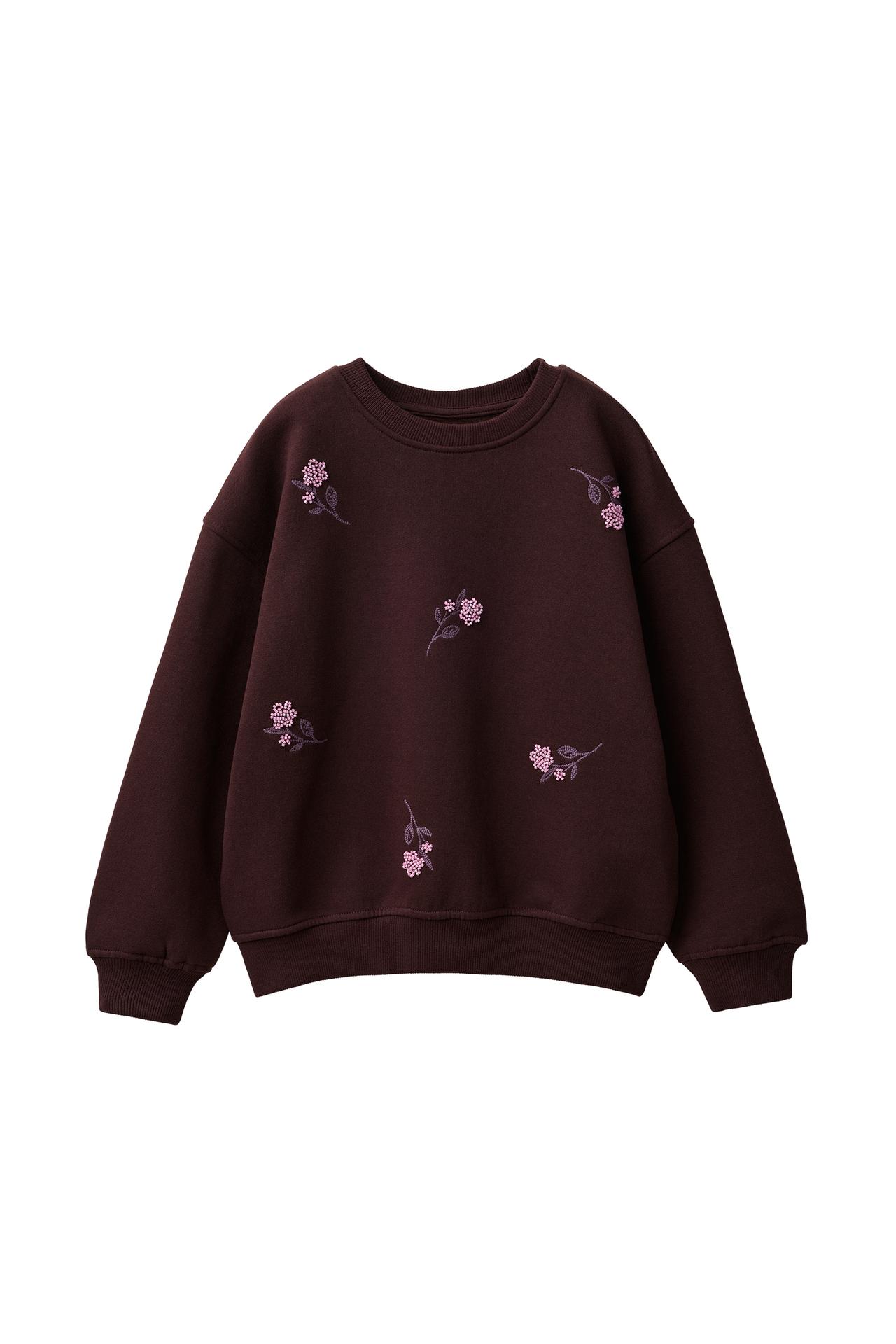 BEADED FLORAL SWEATSHIRT