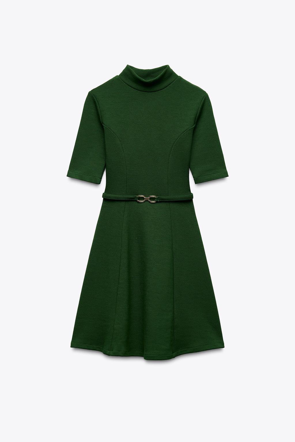 Thumbnail image for STRETCH KNIT SKATER DRESS WITH BELT