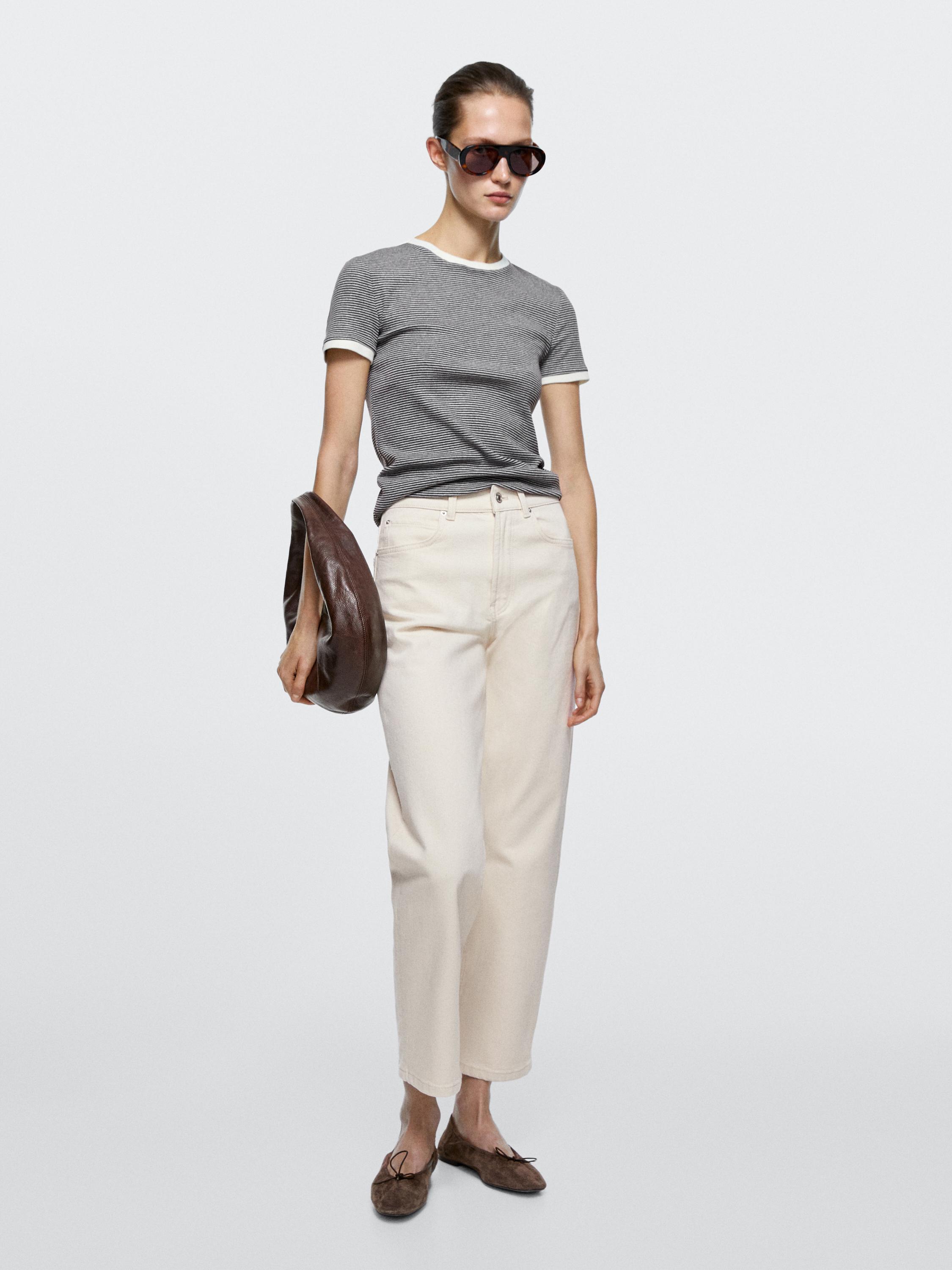 Mid-rise straight-leg jeans