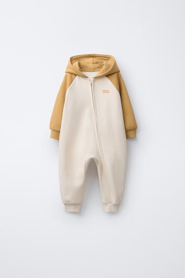 Zara COLOR BLOCK LONG JUMPSUIT - Ocher