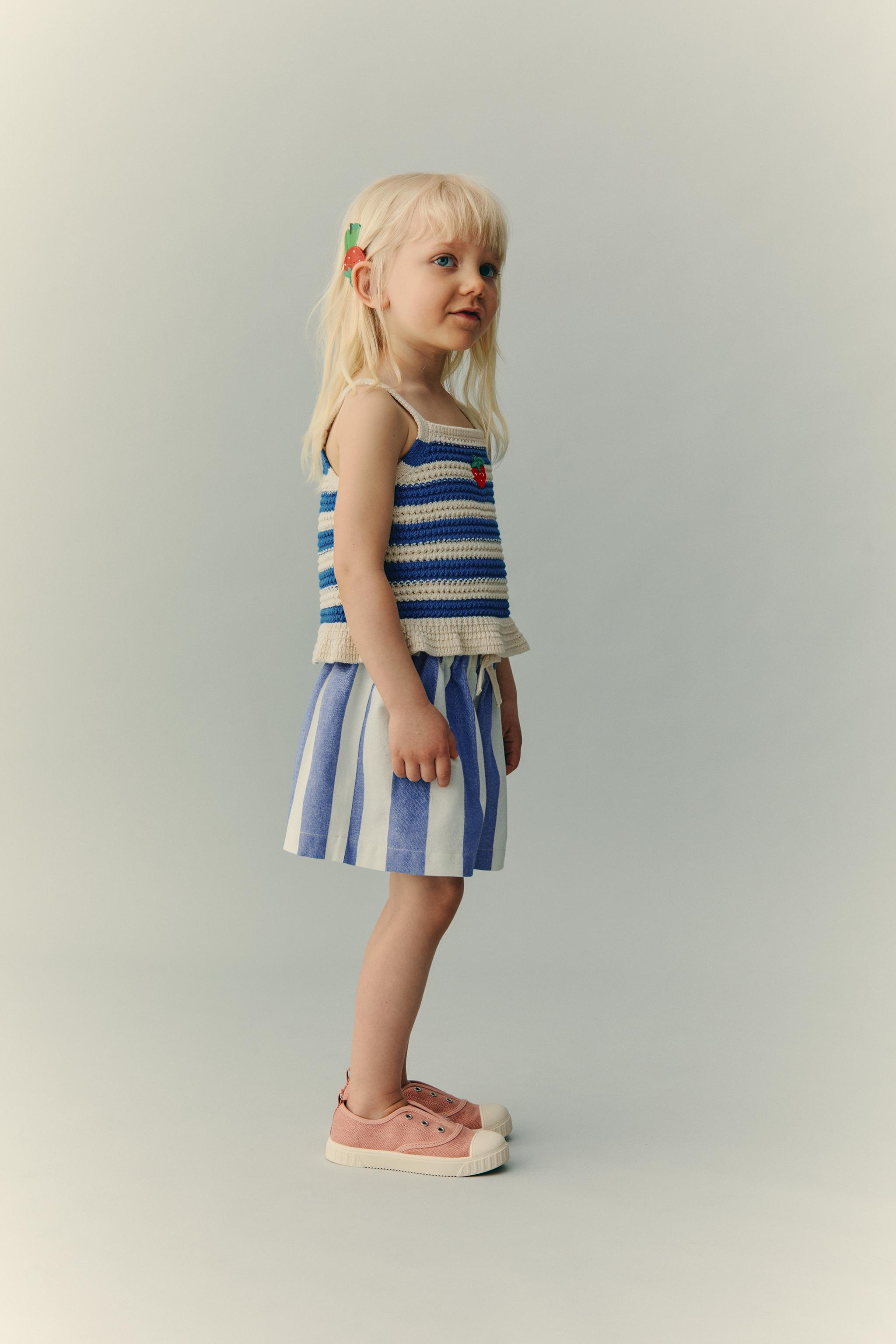 CASA LAWA X ZARA KIDS STRIPED WIDE-LEG SHORTS - Yellow | ZARA