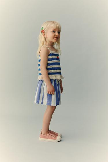 Zara ŠIROKE BERMUDE NA PRUGE CASA LAWA X ZARA KIDS – Plava