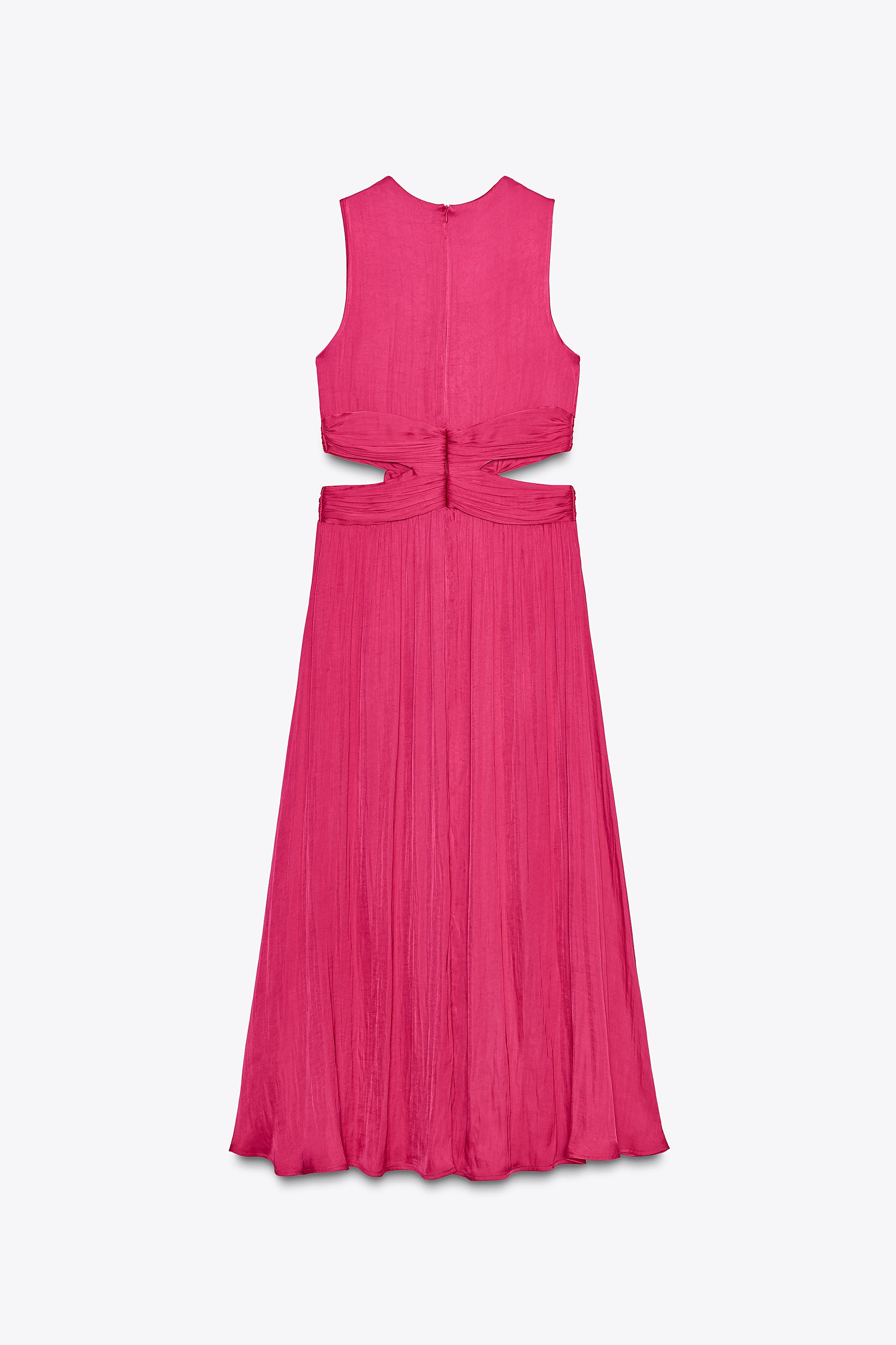 ROBE MIDI SATINÉE AJOURÉE