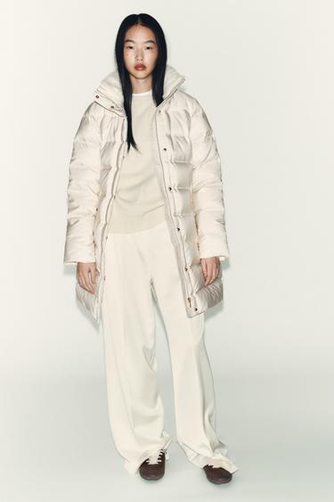 HOODED WATER-REPELLENT WINDPROOF PUFFER JACKET - Ecru by Zara