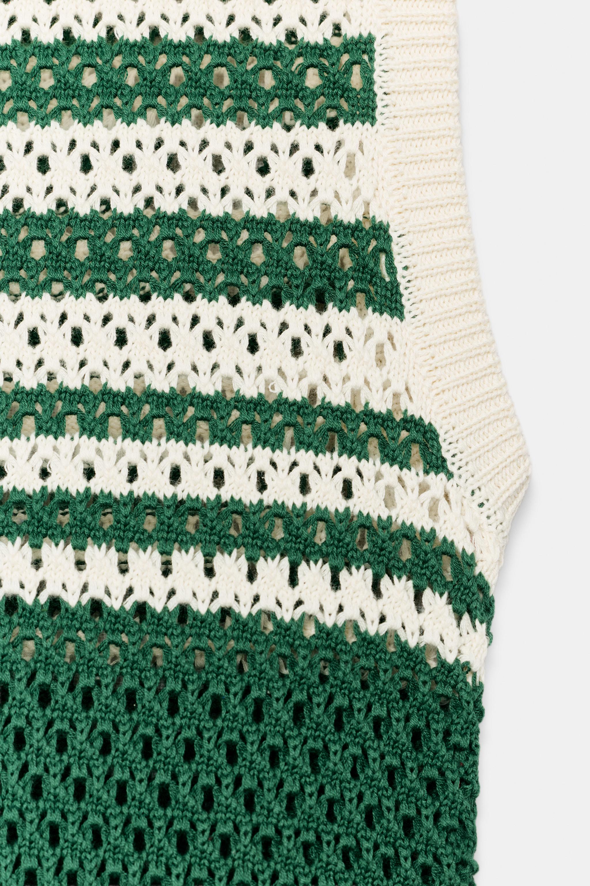 Zara STRIPED KNIT MIDI DRESS — фото 9
