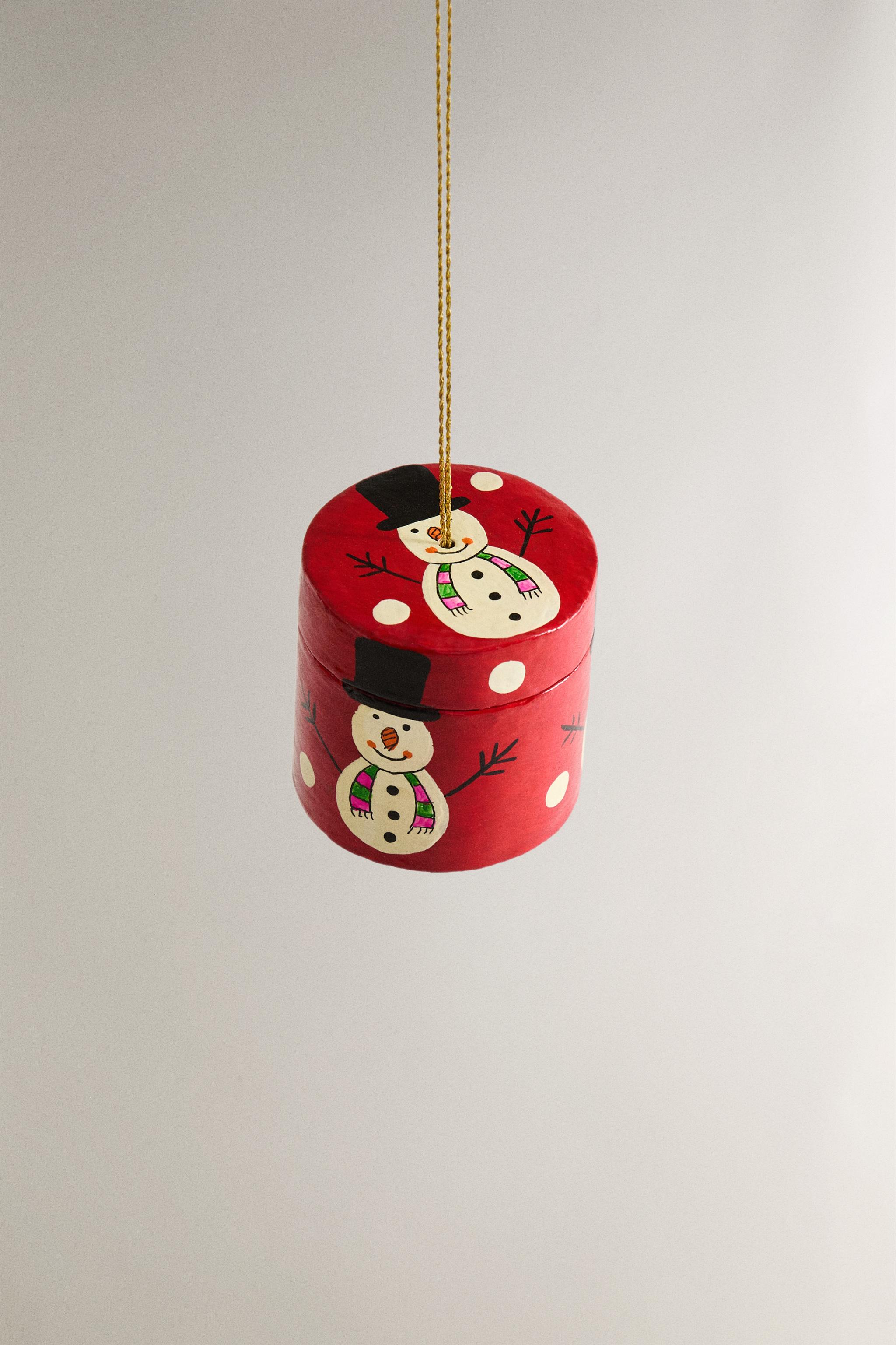 DÉCORATION SAPIN DE NOËL BOÎTE BONHOMME DE NEIGE