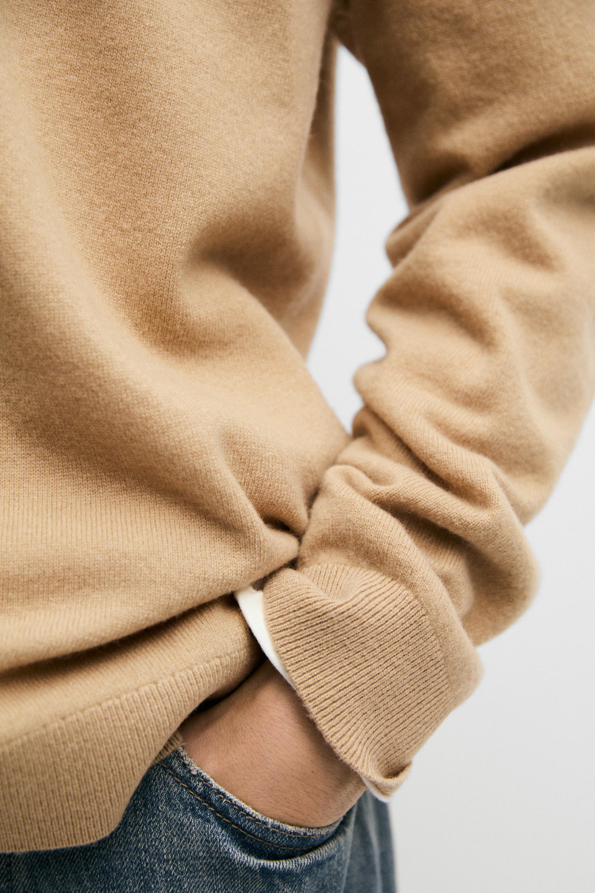 100% wool knit polo sweater