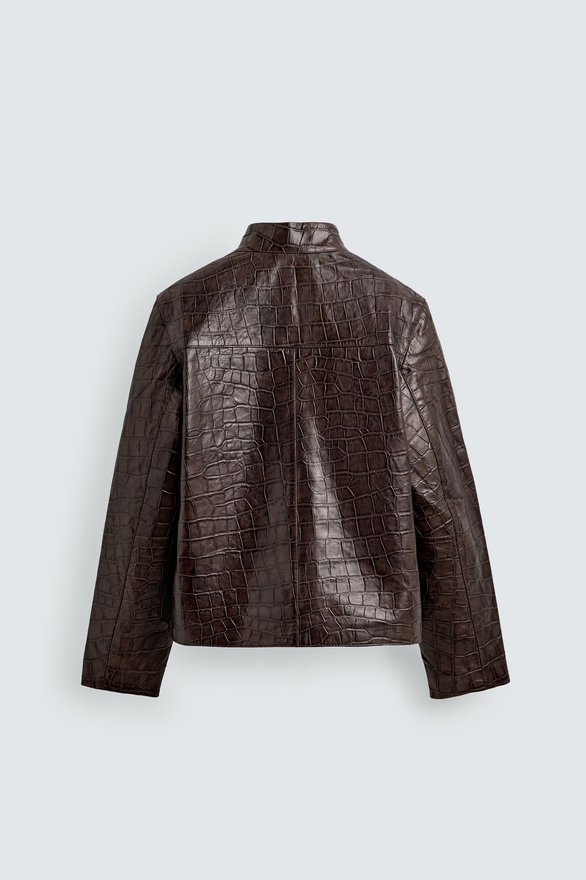 EMBOSSED LEATHER JACKET