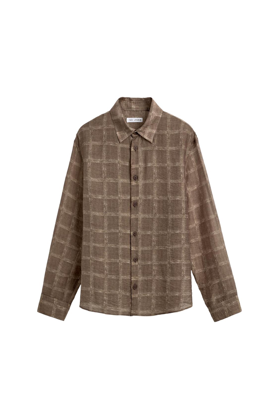 SEMI-SHEER PLAID SHIRT - Image 5