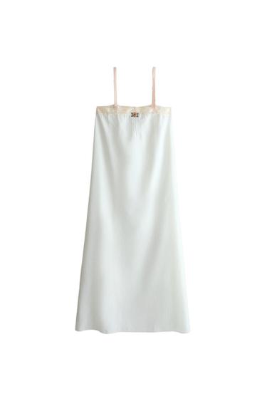 FLORAL LACE NIGHTDRESS - Light blue by Zara