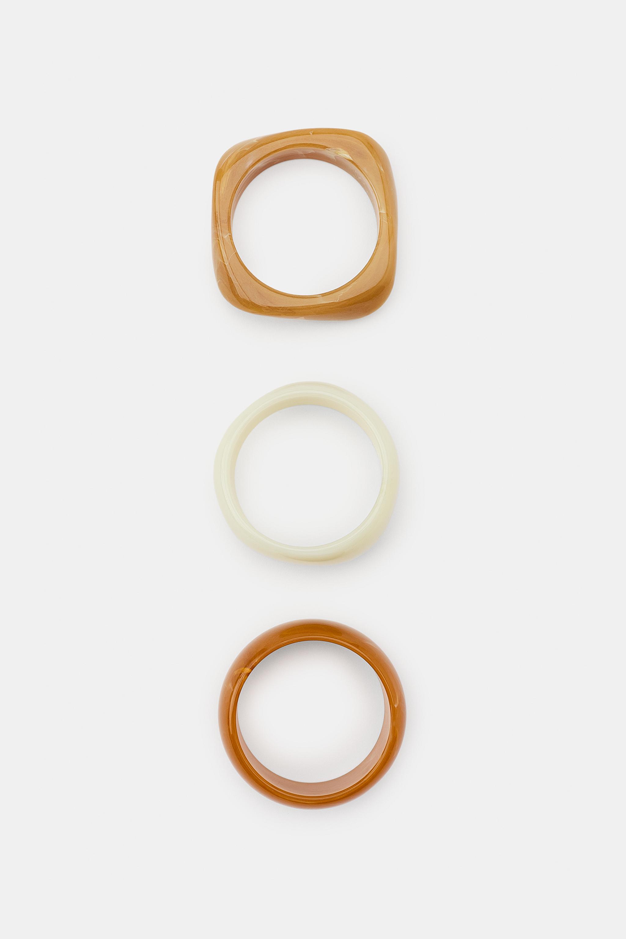 Женские аксессуары Zara PACK OF 3 RIGID BRACELETS — фото 2