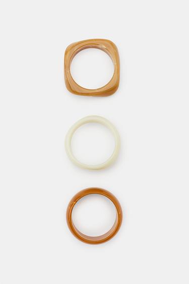 PACK OF 3 RIGID BRACELETS - Brown by Zara