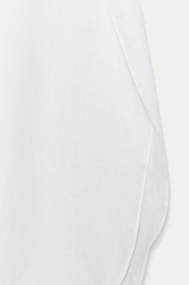 PANTALON LIN À OUVERTURES ZW COLLECTION - Blanc de Zara - Image 7