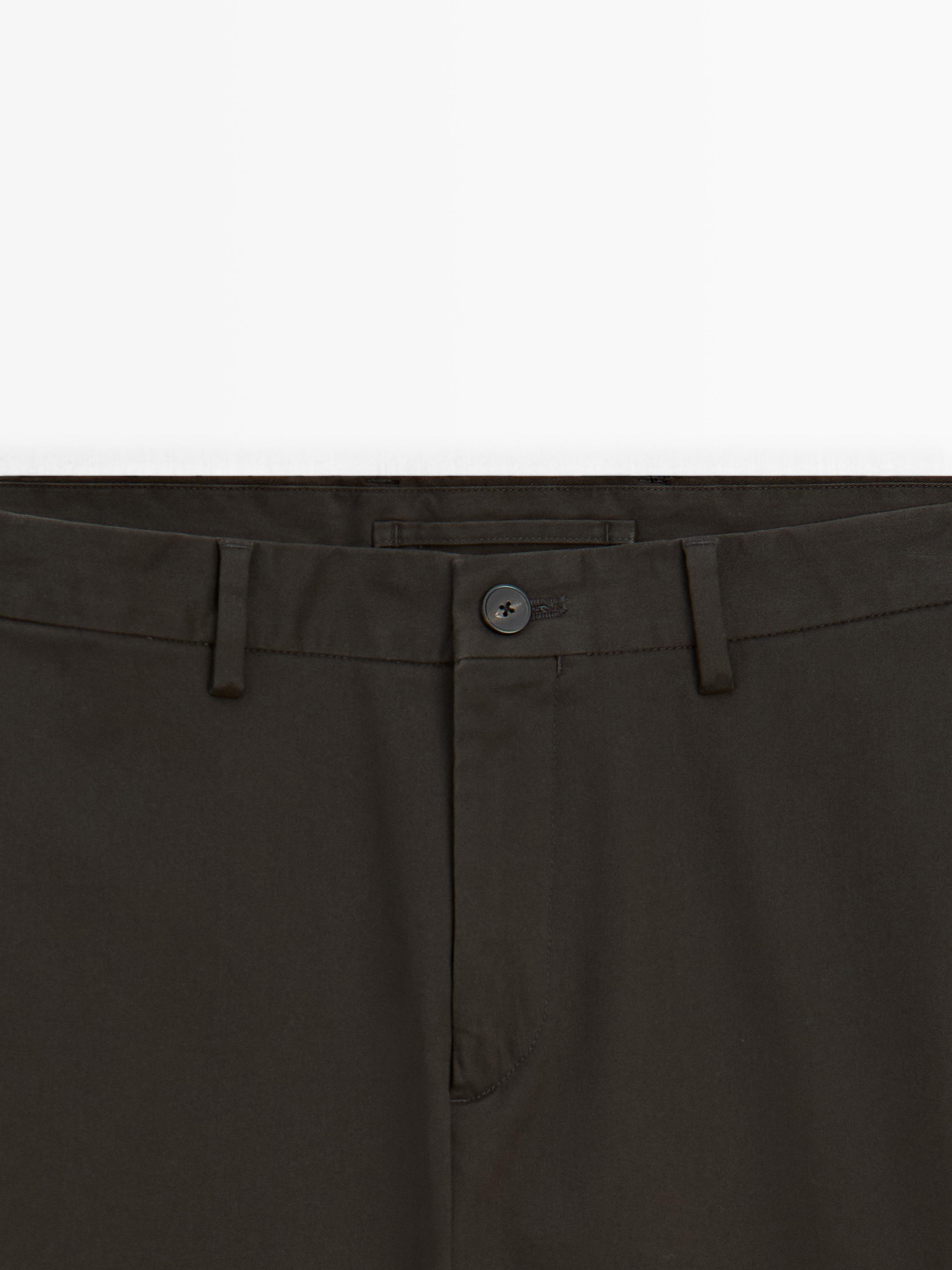 Slim fit cotton trousers