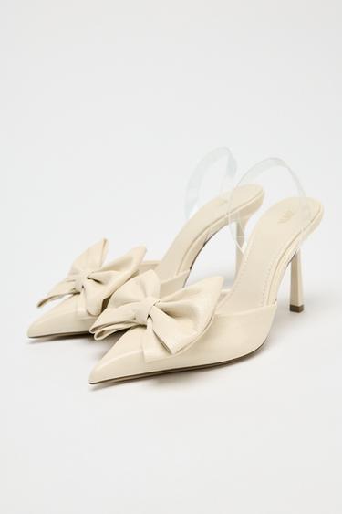 MULES À TALONS AVEC LACET - Blanc de Zara - Image 3