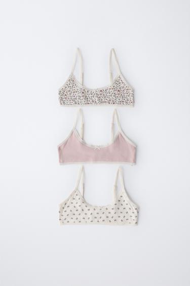 Zara 9-14 YEARS/ THREE-PACK FLORAL TOPS - Pink