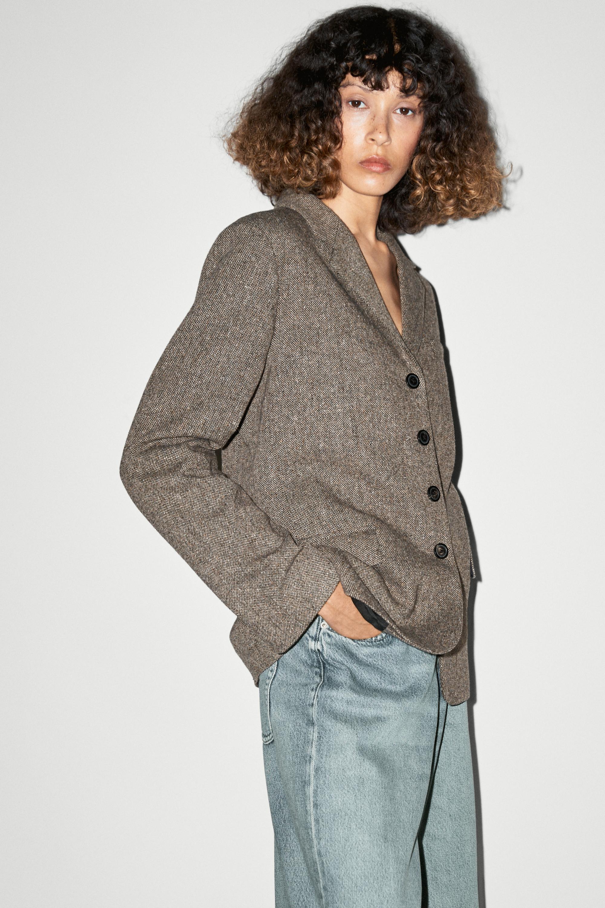 Veste courte en laine mélangée