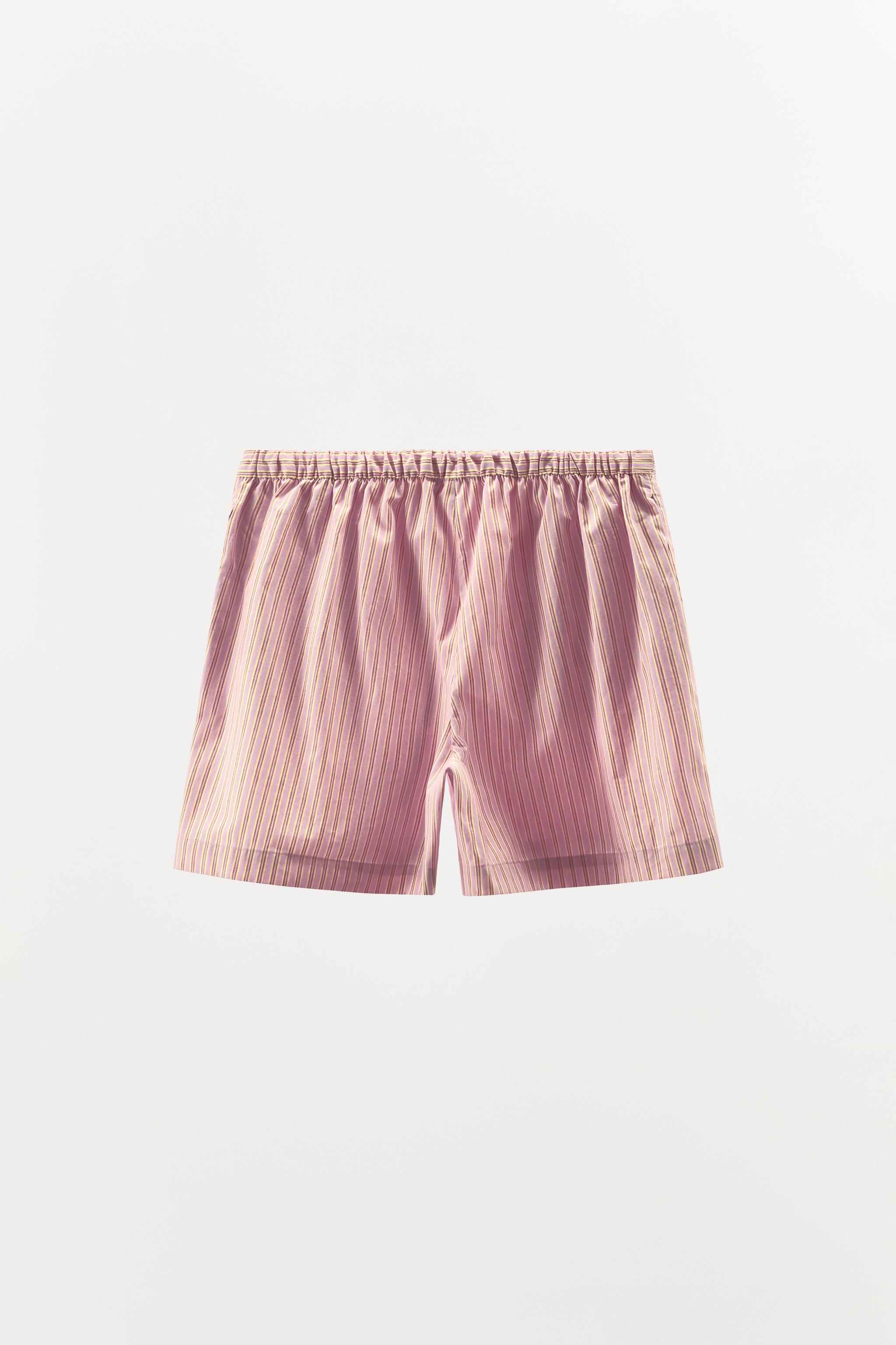 SHORT À RAYURES AVEC COTON