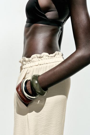 FLOWING WIDE-LEG TROUSERS - Ecru by Zara - Image 1
