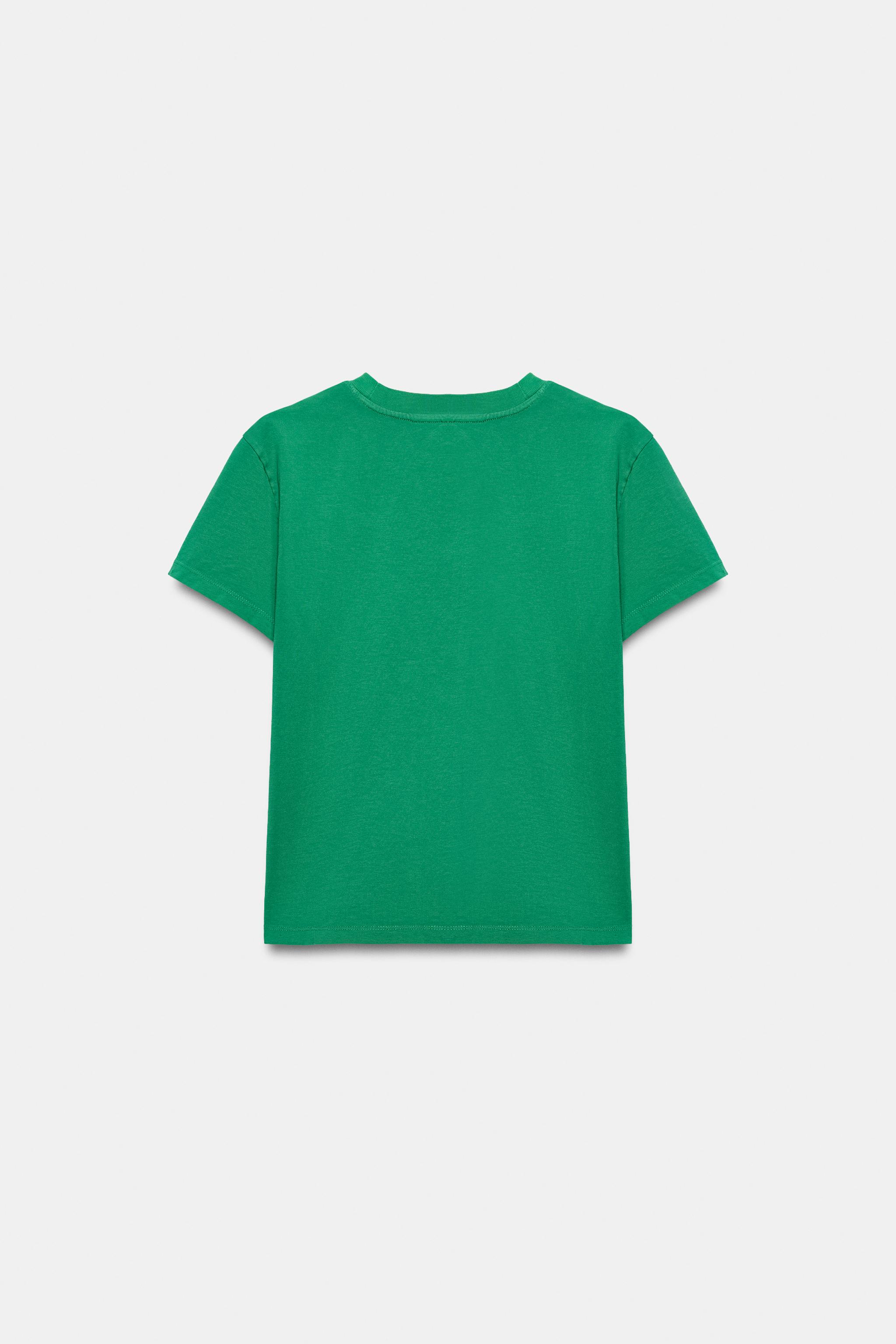 Zara YIKAMA EFEKTLİ YAZILI T-SHIRT görsel 6