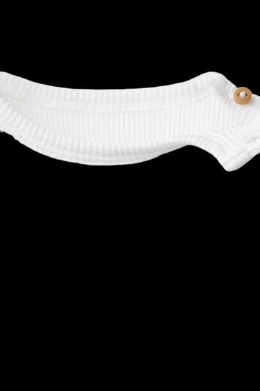 CONJUNTO CAMISETA Y BERMUDA WAFFLE LISO - Blanco roto de Zara