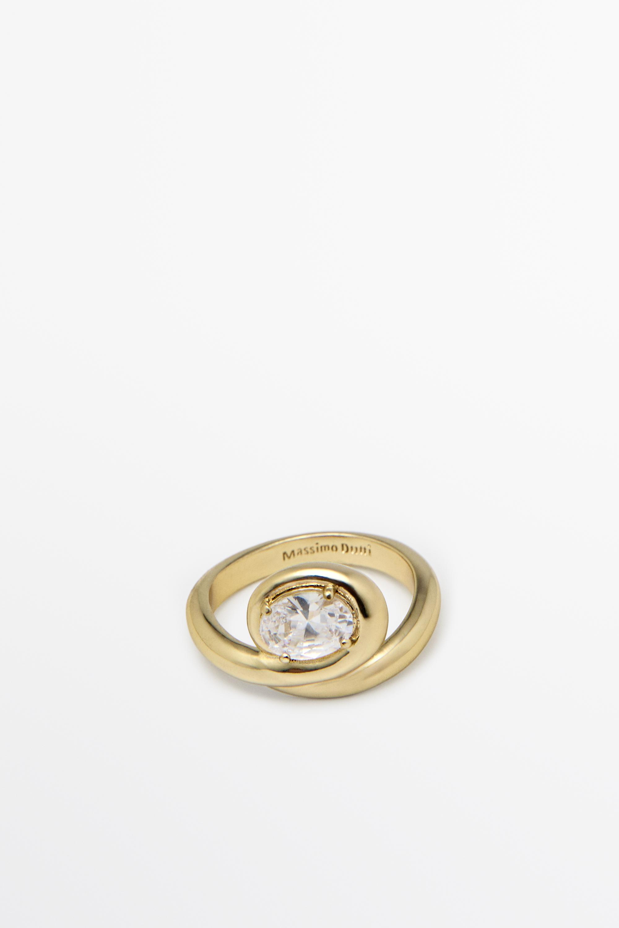 Shimmery crystal hoop ring