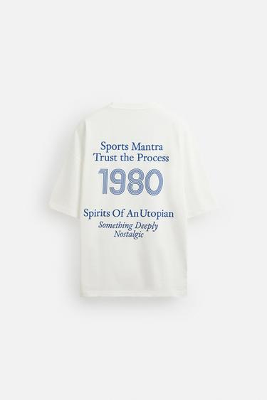 SLOGAN PRINT T-SHIRT - Oyster-white by Zara