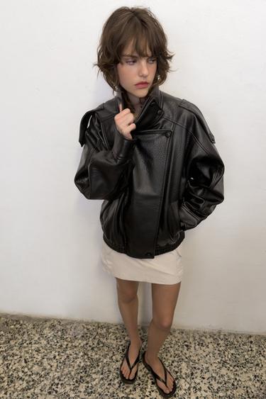 FAUX LEATHER JACKET - Black by Zara