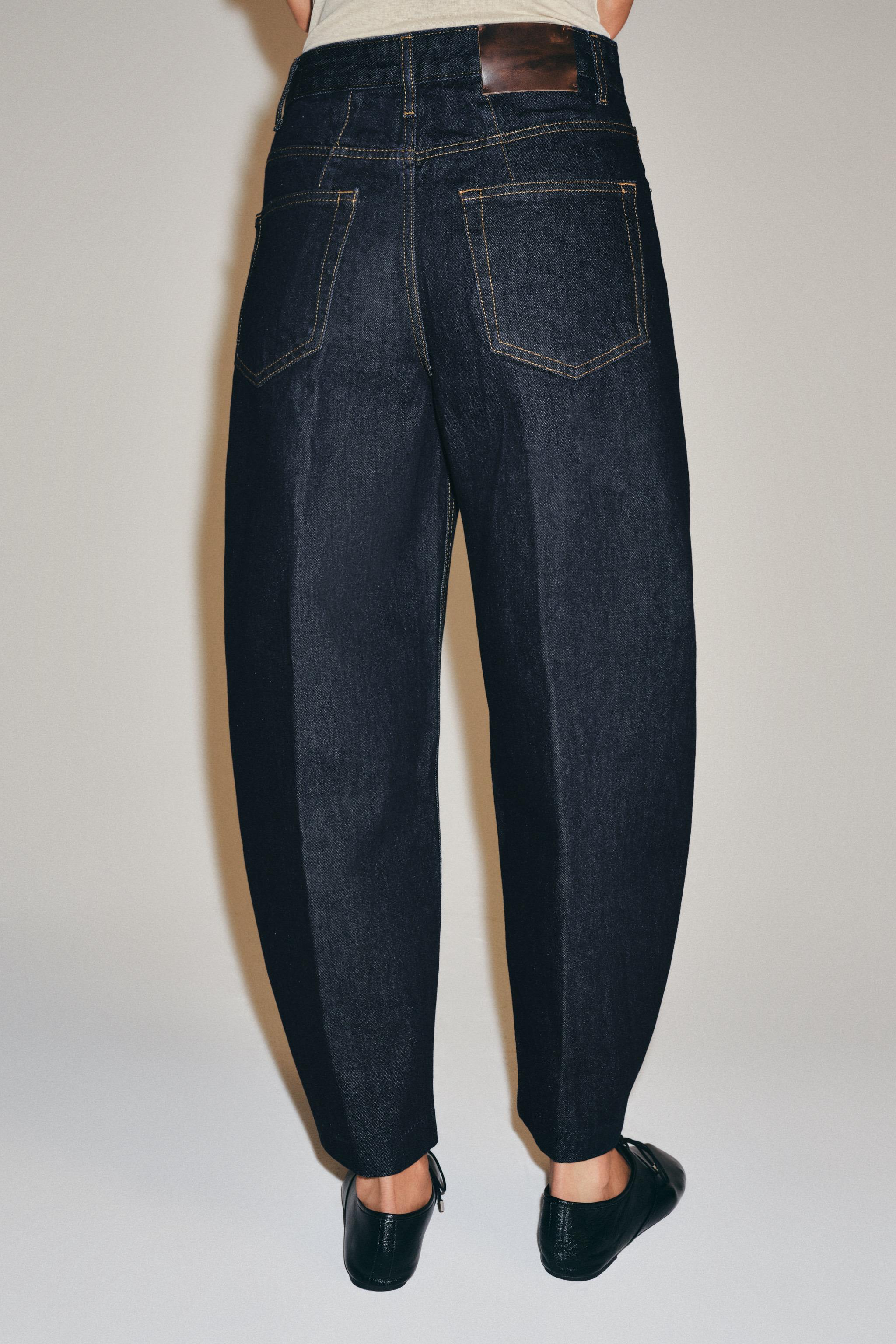 Zara ZW COLLECTION YÜKSEK BEL TAPERED FIT JEAN görsel 3