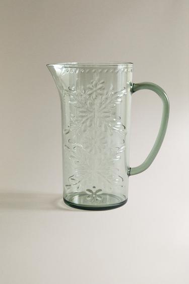 FLORAL ACRYLIC JUG - Green / Blue by Zara - Image 0