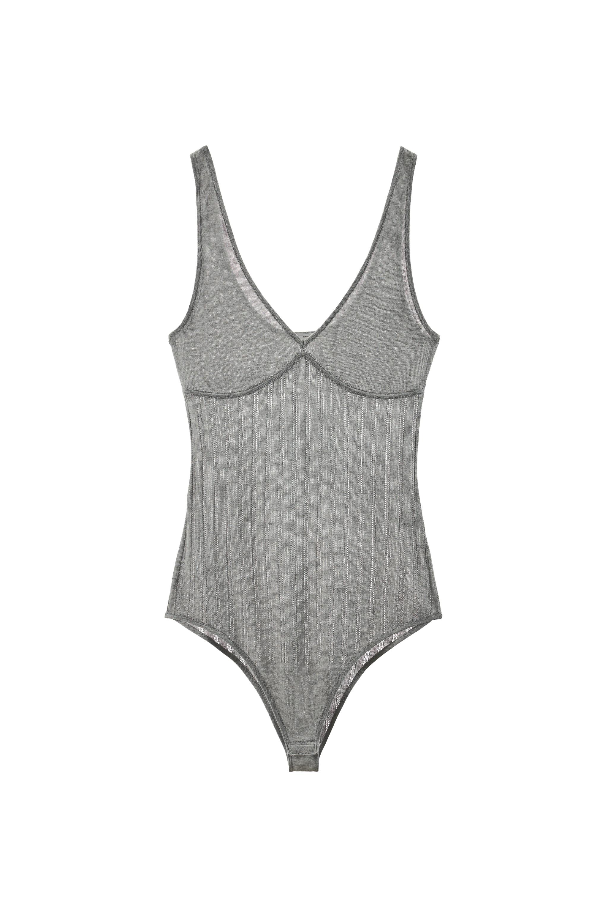 VISCOSE BLEND KNIT BODYSUIT