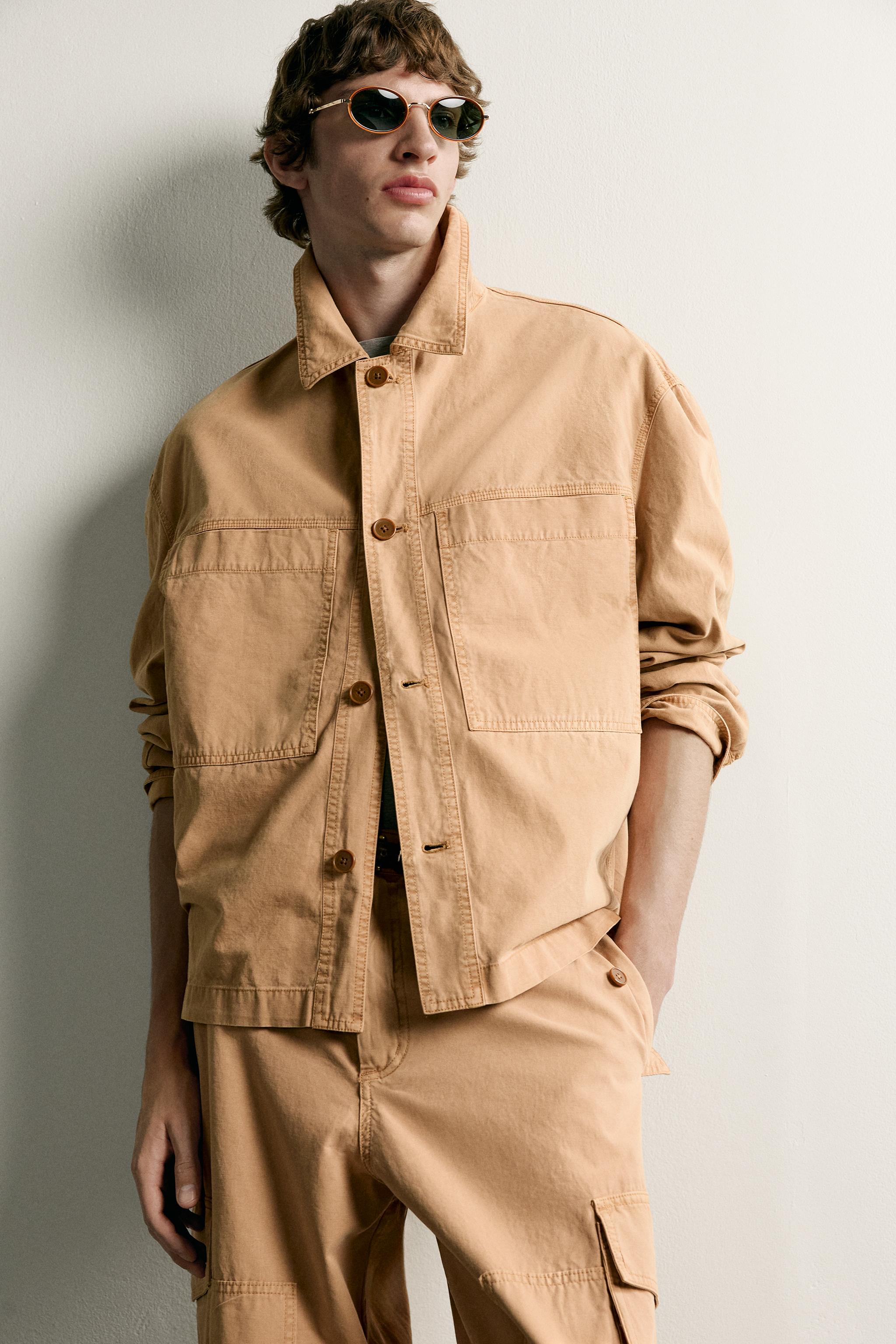 Zara CEPLİ RELAXED FIT İNCE CEKET görsel 5