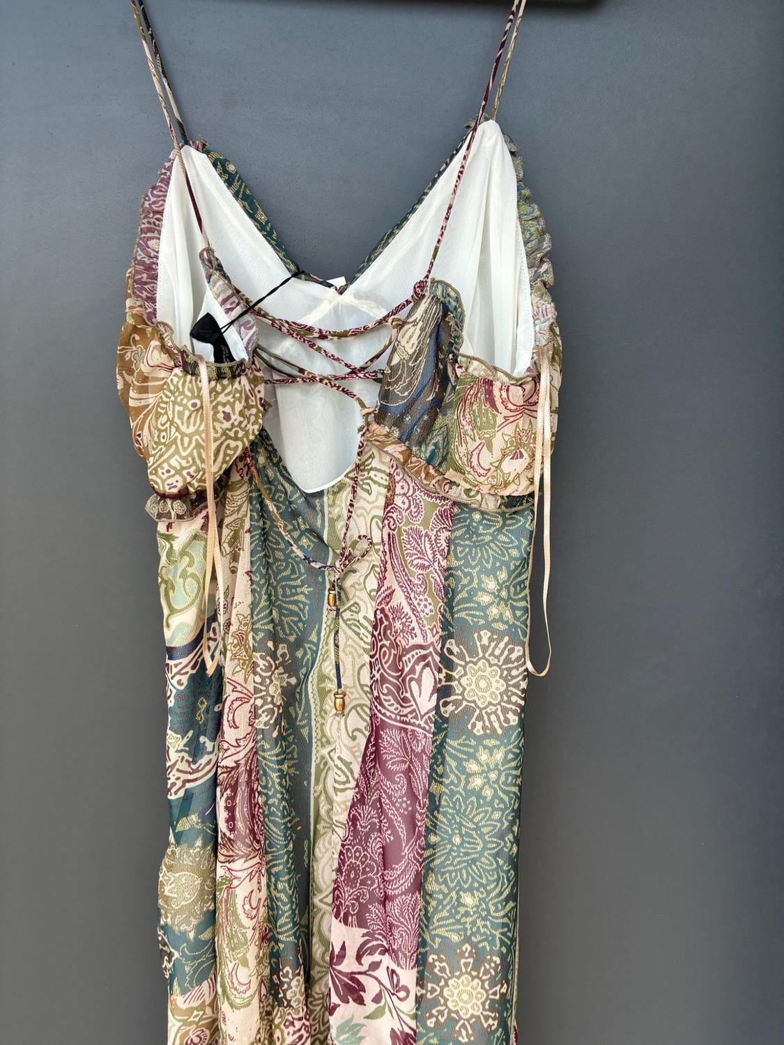 PATCHWORK PRINTED MIDI DRESS - Image 6