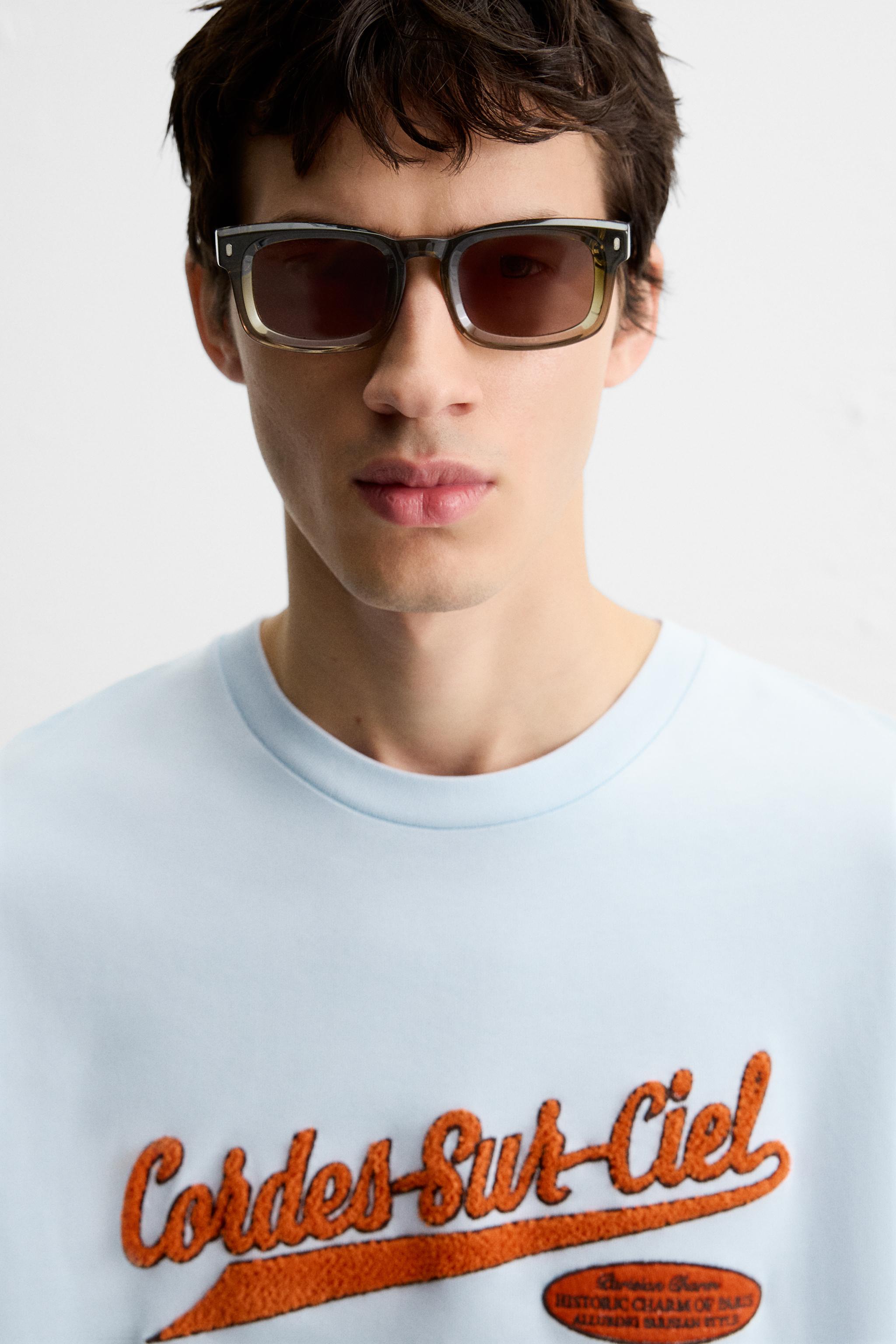 ZARA【NEW】TOWELLING PATCH T-SHIRT RACING WASHED PRINT T-SHIRT - Oyster-white | ZARA United States