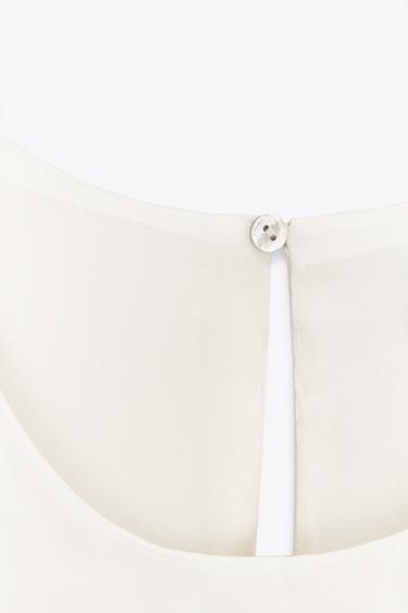 TOP SATINÉ À VOLANTS - Écru de Zara - Image 7