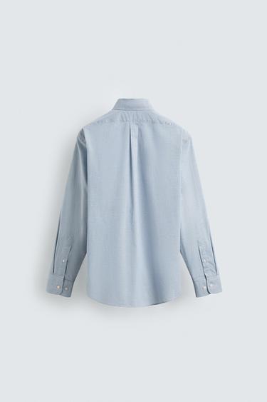 CHEMISE REGULAR FIT CARREAUX - Blanc / Bleu ciel de Zara - Image 6