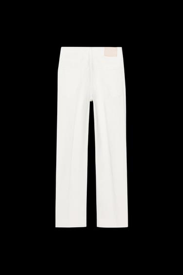 JEANS ZW COLLECTION BOOTCUT MIT HOHEM BUND IM CROPPED-SCHNITT - Weiß von Zara