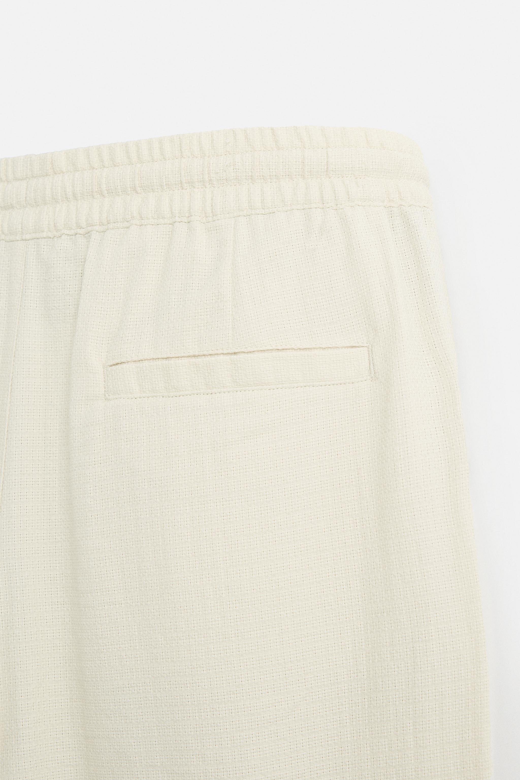 TEXTURED JACQUARD PANTS - Ecru | ZARA United States