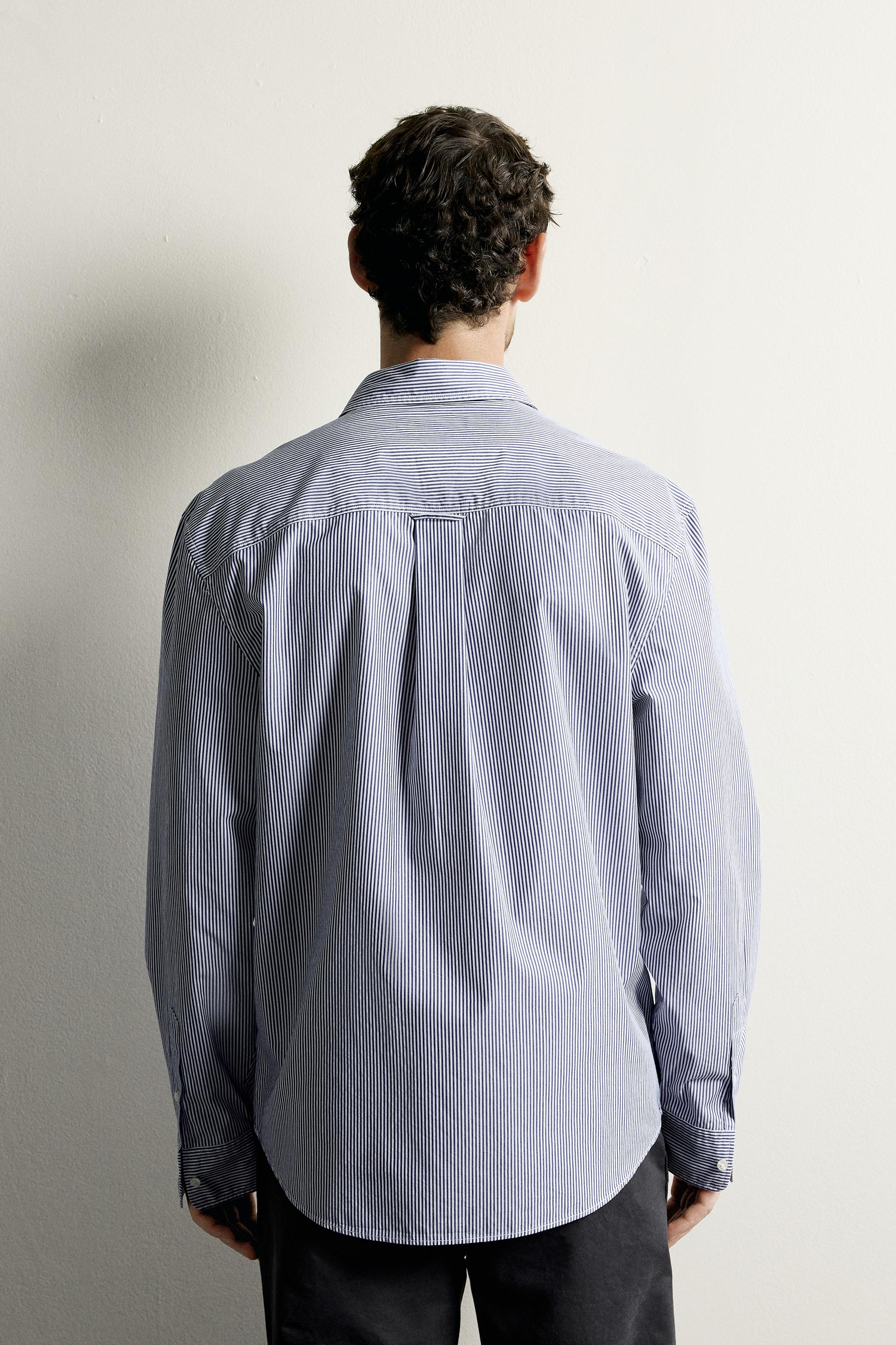 Мужские рубашки Zara STRIPED REGULAR FIT SHIRT — фото 3