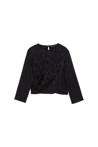 JACQUARD POLKA DOT CROP TOP