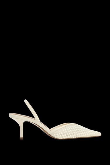 SLINGBACK SHOES WITH FAUX PEARLS - White by Zara - Image 0
