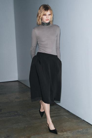 ZW COLLECTION VOLUMINOUS PLEATED SKIRT - Black by Zara