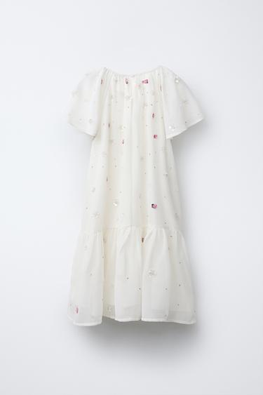 FLORAL BEADED DRESS - Vanilla by Zara - Image 1